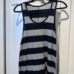 Rag & Bone Black and Grey Striped Tank Top Size Medium